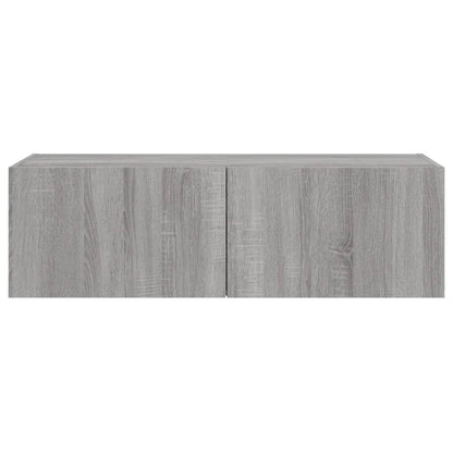 Tv-Wandmeubel Met Led-Verlichting 100X35X31 Cm Grijs Sonoma