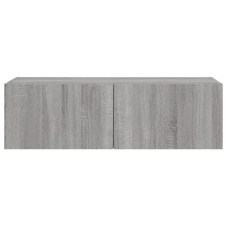 Tv-Wandmeubel Met Led-Verlichting 100X35X31 Cm Grijs Sonoma