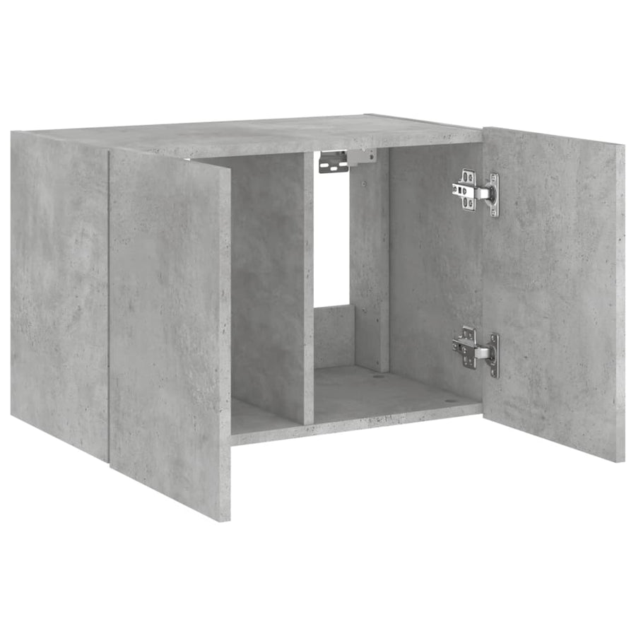 Tv-Wandmeubel Met Led-Verlichting 60X35X41 Cm Betongrijs