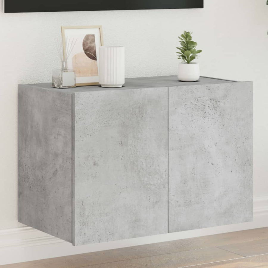 Tv-Wandmeubel Met Led-Verlichting 60X35X41 Cm Betongrijs