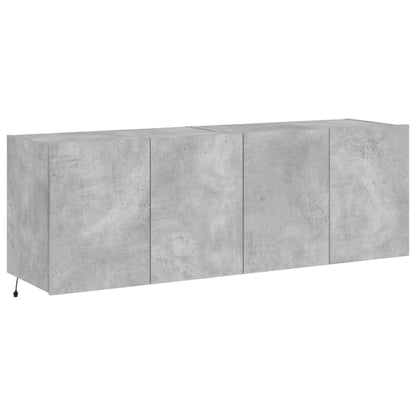 Tv-Wandmeubels Met Led-Verlichting 2 St 60X35X41 Cm Betongrijs