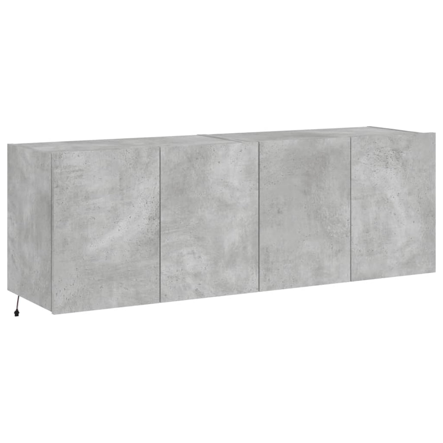 Tv-Wandmeubels Met Led-Verlichting 2 St 60X35X41 Cm Betongrijs