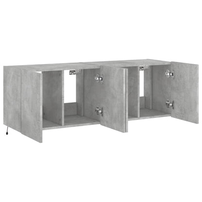 Tv-Wandmeubels Met Led-Verlichting 2 St 60X35X41 Cm Betongrijs
