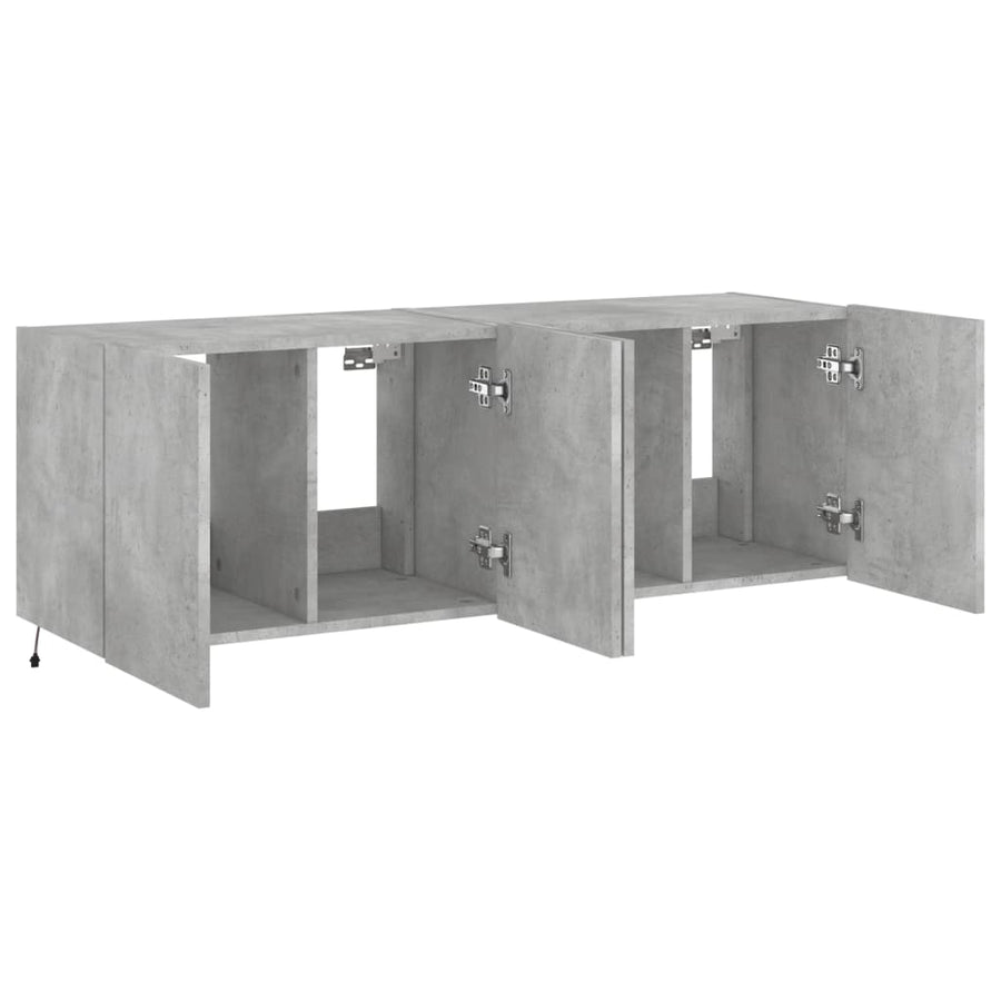 Tv-Wandmeubels Met Led-Verlichting 2 St 60X35X41 Cm Betongrijs