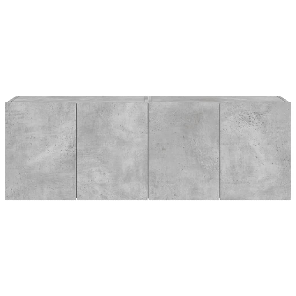 Tv-Wandmeubels Met Led-Verlichting 2 St 60X35X41 Cm Betongrijs