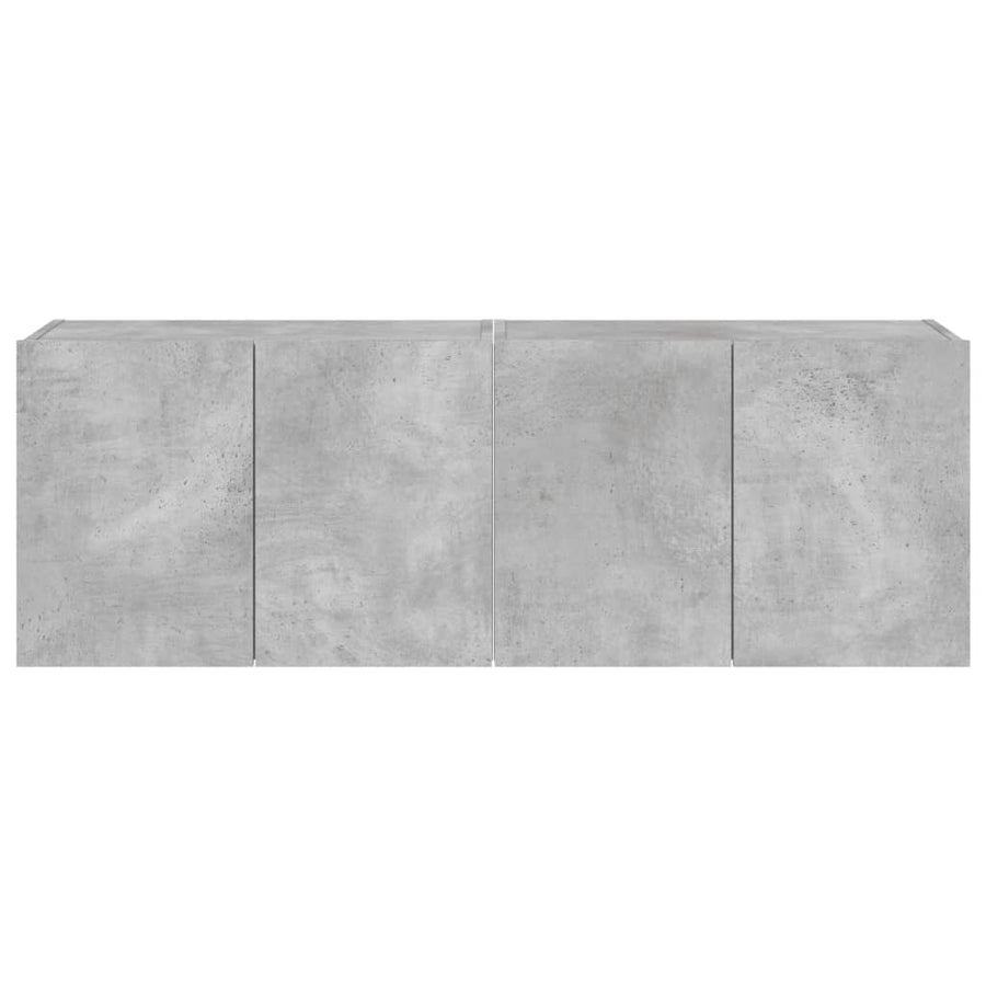 Tv-Wandmeubels Met Led-Verlichting 2 St 60X35X41 Cm Betongrijs