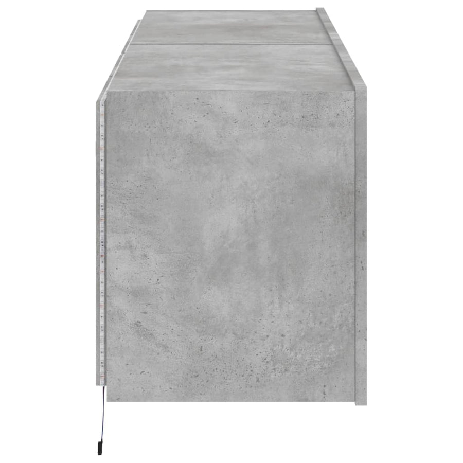Tv-Wandmeubels Met Led-Verlichting 2 St 60X35X41 Cm Betongrijs