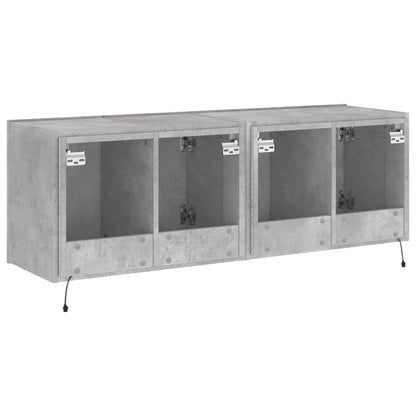 Tv-Wandmeubels Met Led-Verlichting 2 St 60X35X41 Cm Betongrijs