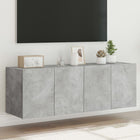 Tv-meubels 2 st 60x35x41 cm betongrijs LED