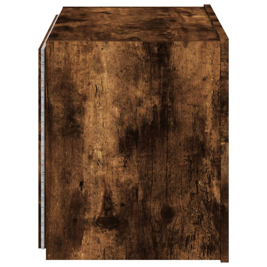 Tv-Wandmeubel Met Led-Verlichting 60X35X41 Cm Gerookt Eiken