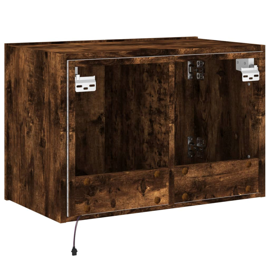 Tv-Wandmeubel Met Led-Verlichting 60X35X41 Cm Gerookt Eiken