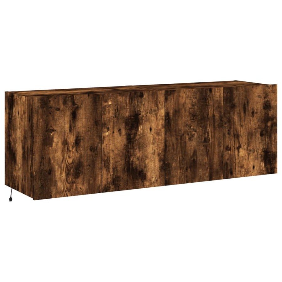 Tv-Wandmeubels Met Led 2 St 60X35X41 Cm Gerookt Eikenkleurig