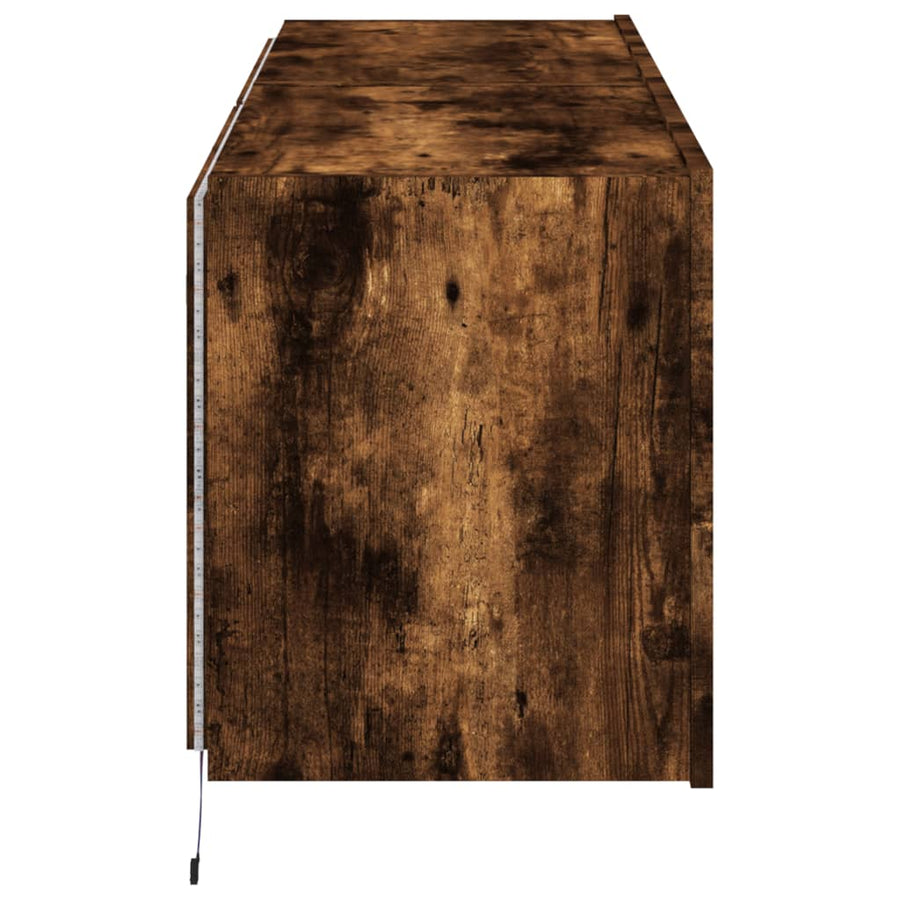 Tv-Wandmeubels Met Led 2 St 60X35X41 Cm Gerookt Eikenkleurig