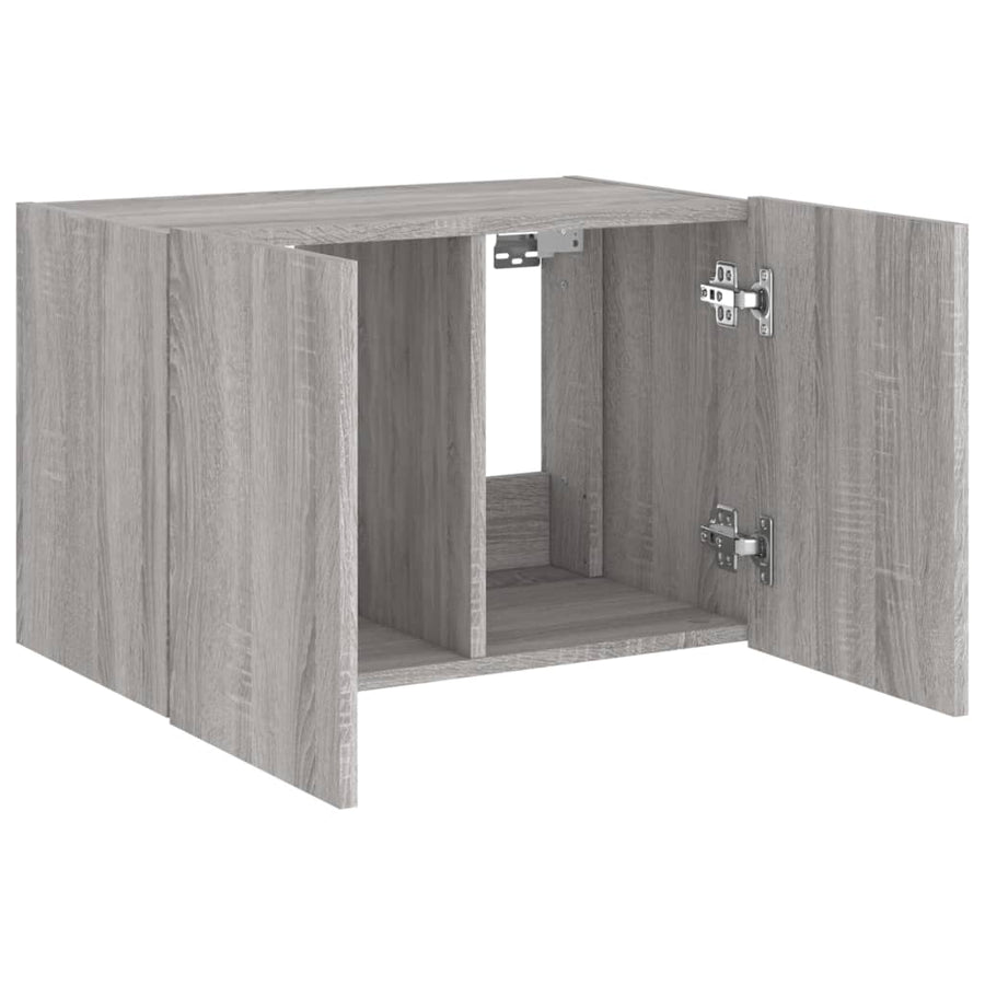 Tv-Wandmeubel Met Led-Verlichting 60X35X41 Cm Grijs Sonoma