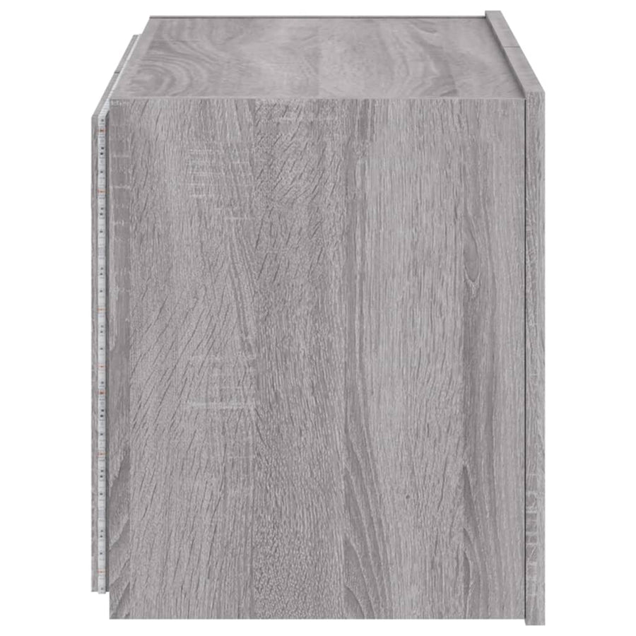 Tv-Wandmeubel Met Led-Verlichting 60X35X41 Cm Grijs Sonoma