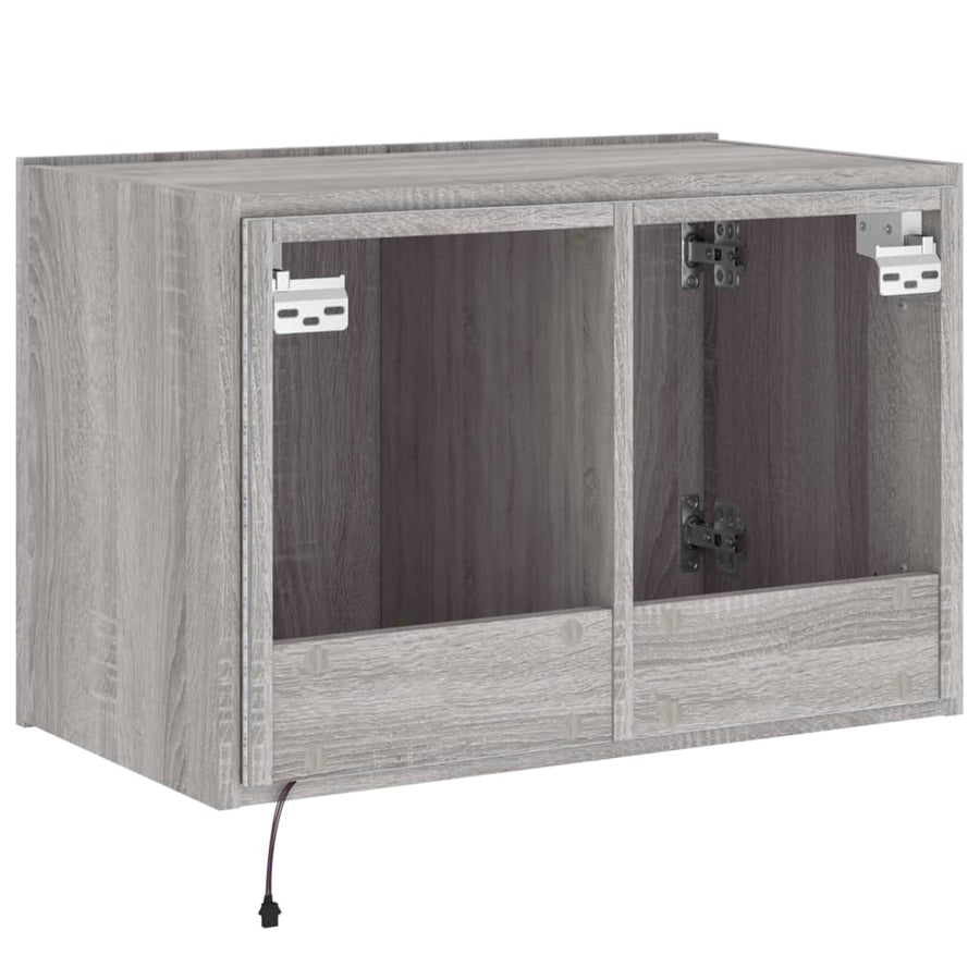 Tv-Wandmeubel Met Led-Verlichting 60X35X41 Cm Grijs Sonoma