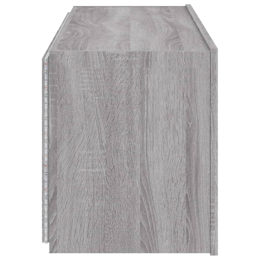 Tv-Wandmeubels Met Led 2 St 60X35X41 Cm Grijs Sonoma Eiken