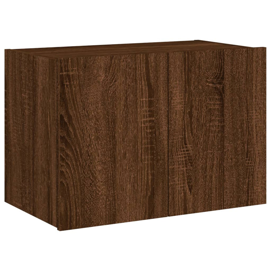 Tv-Wandmeubel Met Led-Verlichting 60X35X41 Cm Bruineikenkleurig