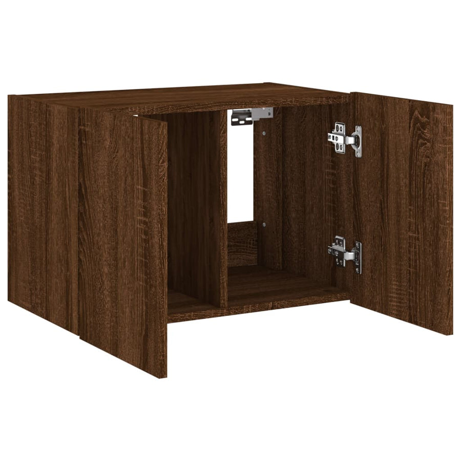 Tv-Wandmeubel Met Led-Verlichting 60X35X41 Cm Bruineikenkleurig
