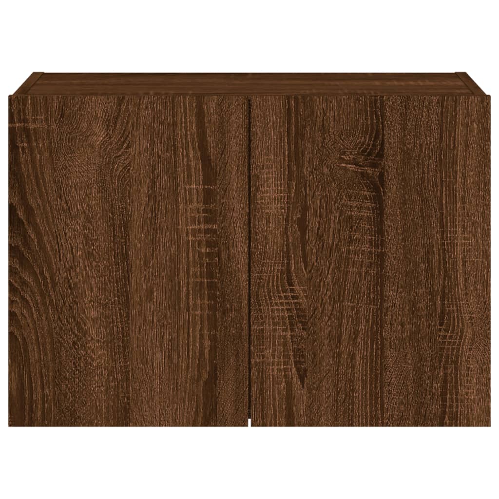Tv-Wandmeubel Met Led-Verlichting 60X35X41 Cm Bruineikenkleurig