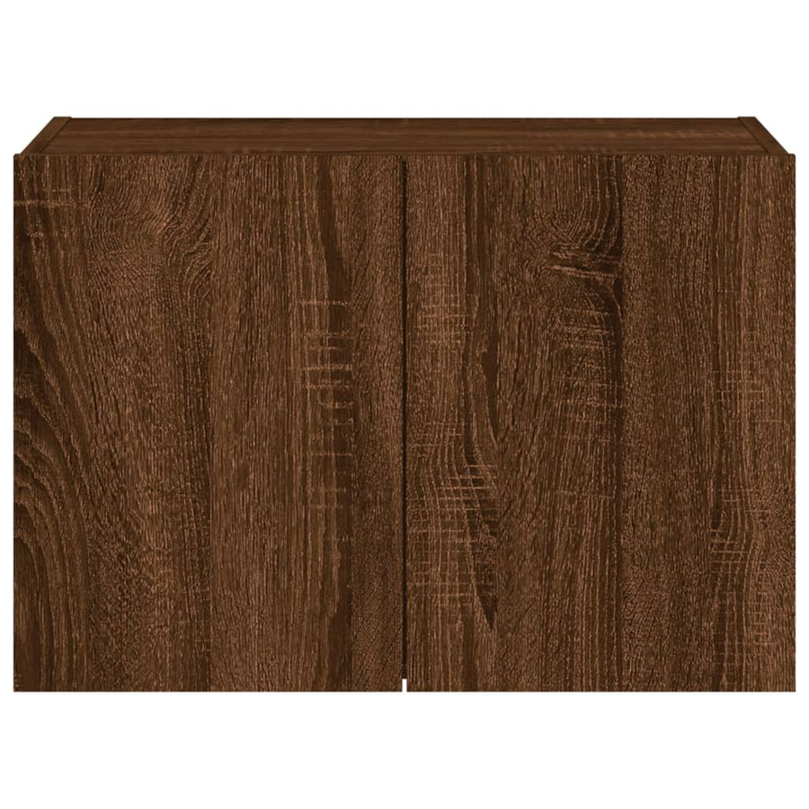 Tv-Wandmeubel Met Led-Verlichting 60X35X41 Cm Bruineikenkleurig