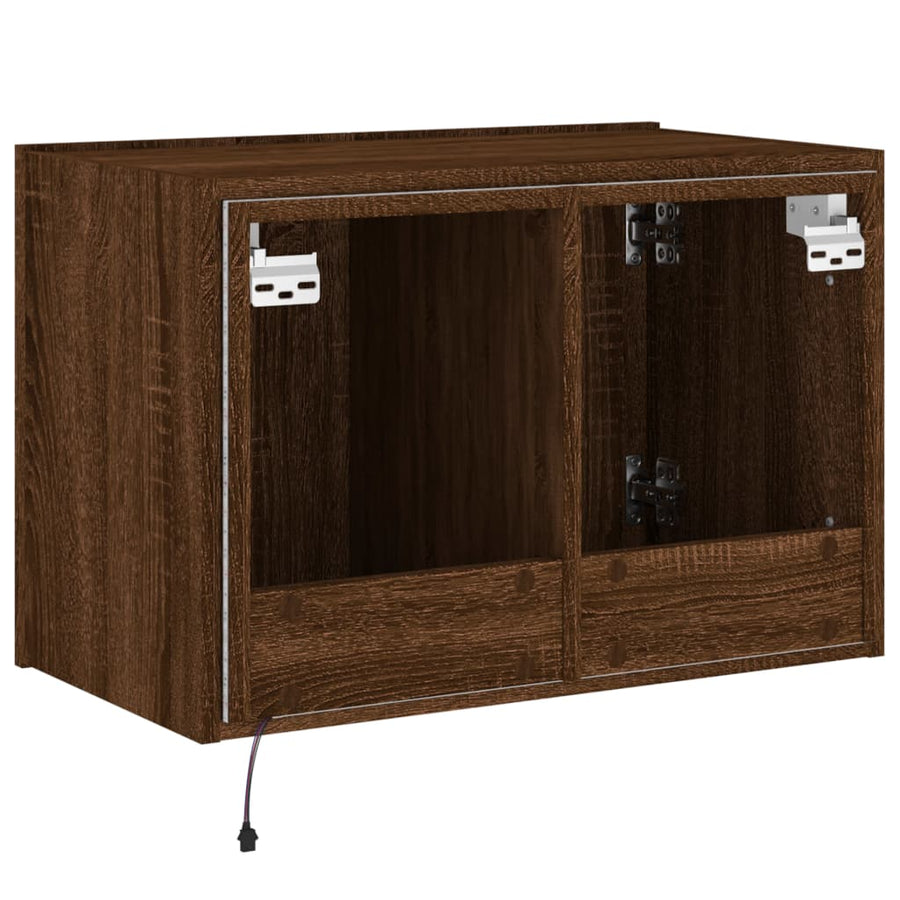 Tv-Wandmeubel Met Led-Verlichting 60X35X41 Cm Bruineikenkleurig