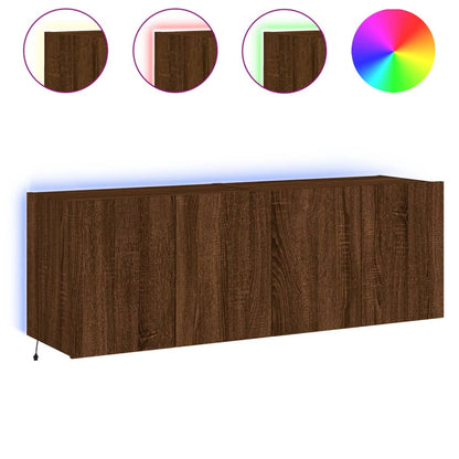 Tv-Wandmeubels Met Led 2 St 60X35X41 Cm Bruineikenkleurig