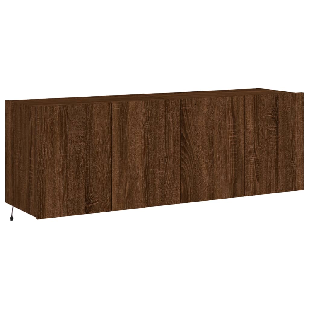 Tv-Wandmeubels Met Led 2 St 60X35X41 Cm Bruineikenkleurig