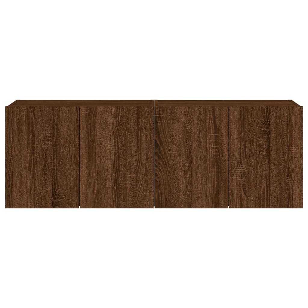 Tv-Wandmeubels Met Led 2 St 60X35X41 Cm Bruineikenkleurig