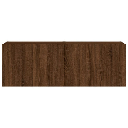 Tv-Wandmeubels Met Led 2 St 60X35X41 Cm Bruineikenkleurig