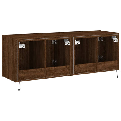 Tv-Wandmeubels Met Led 2 St 60X35X41 Cm Bruineikenkleurig