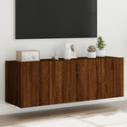 Tv-meubel 60x35x41 cm bruineikenkleur 2 stuks led