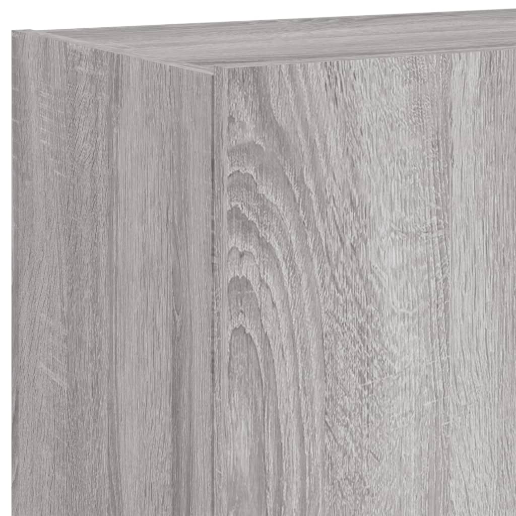 Tv-Wandmeubel Met Led-Verlichting 80X35X41 Cm Grijs Sonoma