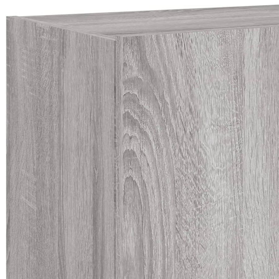 Tv-Wandmeubel Met Led-Verlichting 80X35X41 Cm Grijs Sonoma