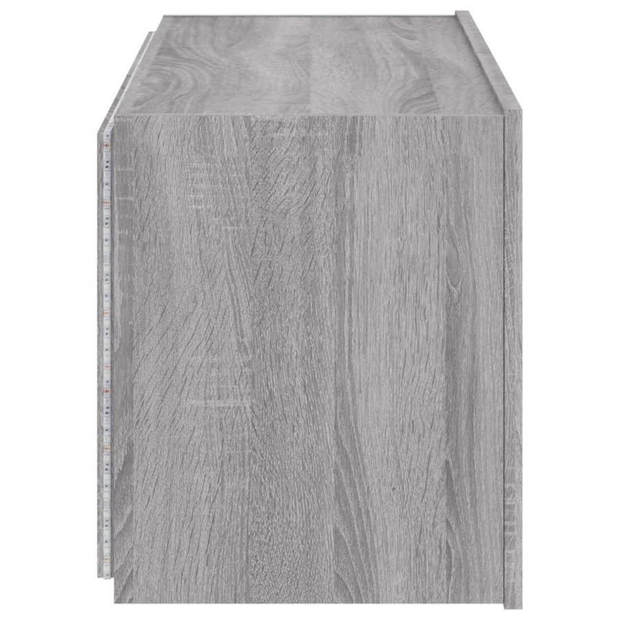 Tv-Wandmeubel Met Led-Verlichting 80X35X41 Cm Grijs Sonoma