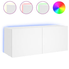 Tv-Wandmeubel Met Led-Verlichting 100X35X41 Cm Wit