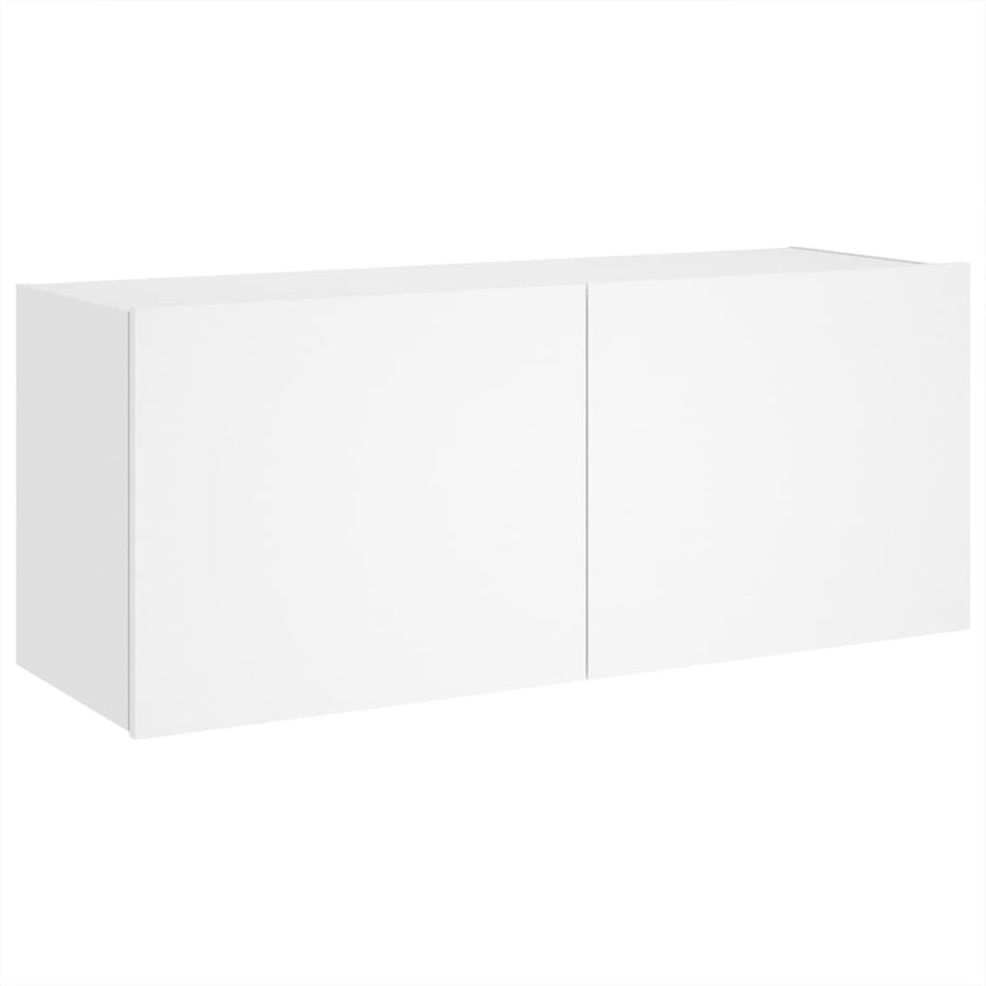 Tv-Wandmeubel Met Led-Verlichting 100X35X41 Cm Wit