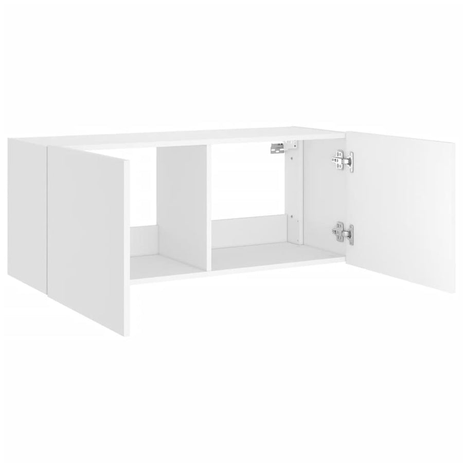 Tv-Wandmeubel Met Led-Verlichting 100X35X41 Cm Wit