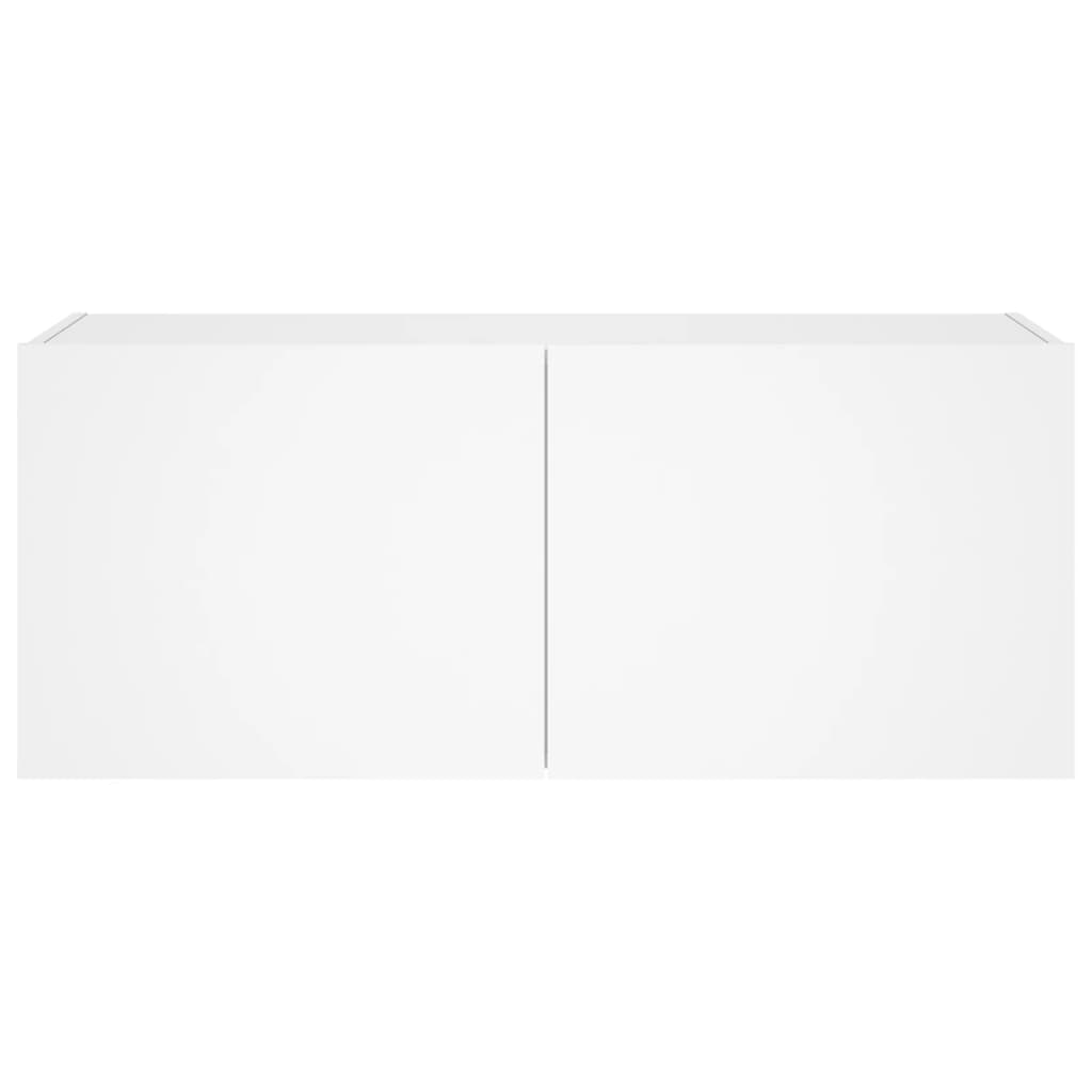 Tv-Wandmeubel Met Led-Verlichting 100X35X41 Cm Wit