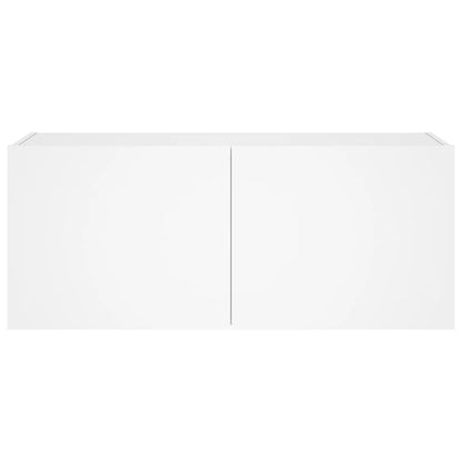 Tv-Wandmeubel Met Led-Verlichting 100X35X41 Cm Wit