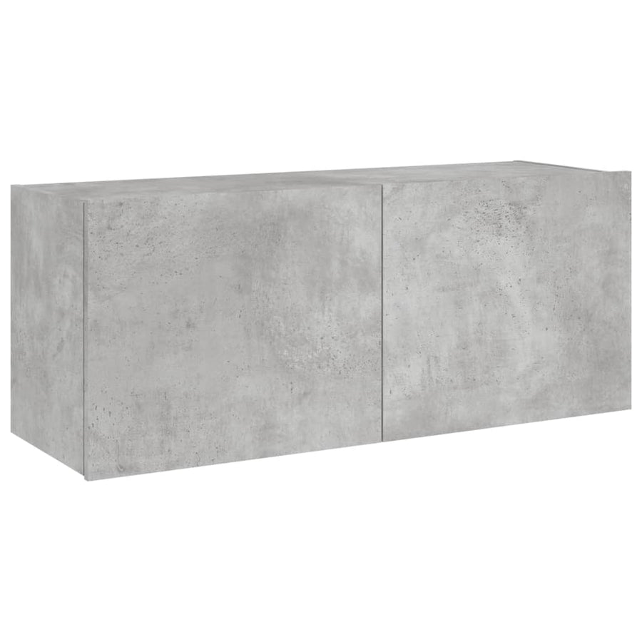 Tv-Wandmeubel Met Led-Verlichting 100X35X41 Cm Betongrijs
