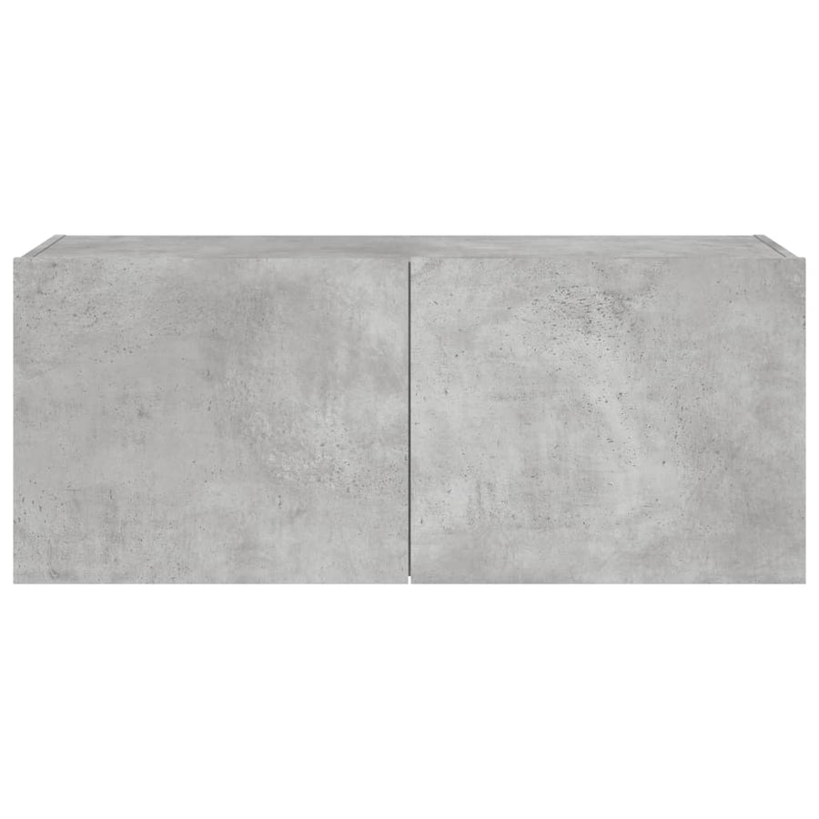 Tv-Wandmeubel Met Led-Verlichting 100X35X41 Cm Betongrijs
