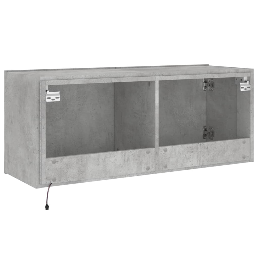 Tv-Wandmeubel Met Led-Verlichting 100X35X41 Cm Betongrijs