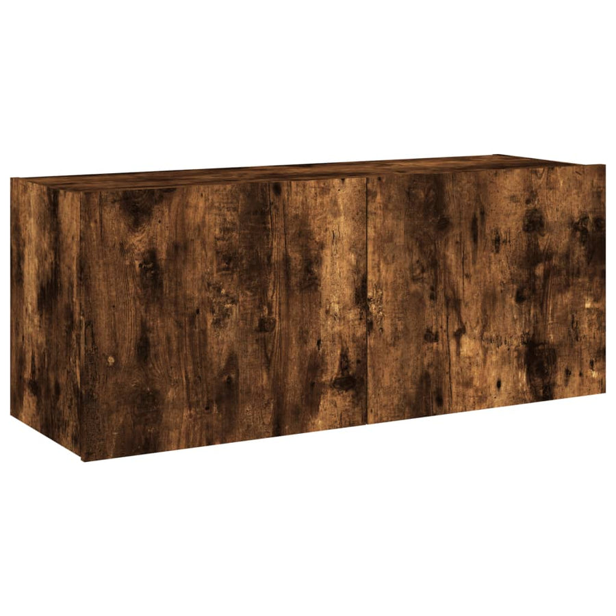 Tv-Wandmeubel Met Led-Verlichting 100X35X41 Cm Gerookt Eiken
