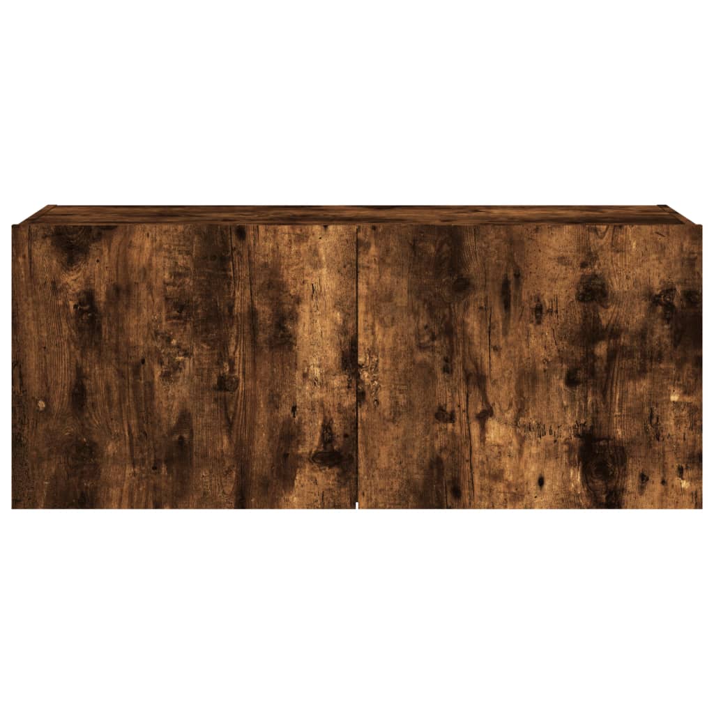Tv-Wandmeubel Met Led-Verlichting 100X35X41 Cm Gerookt Eiken