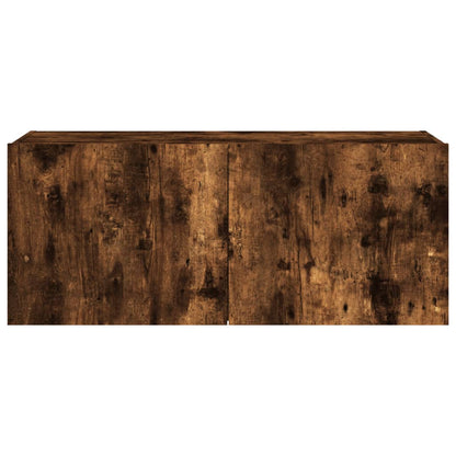 Tv-Wandmeubel Met Led-Verlichting 100X35X41 Cm Gerookt Eiken