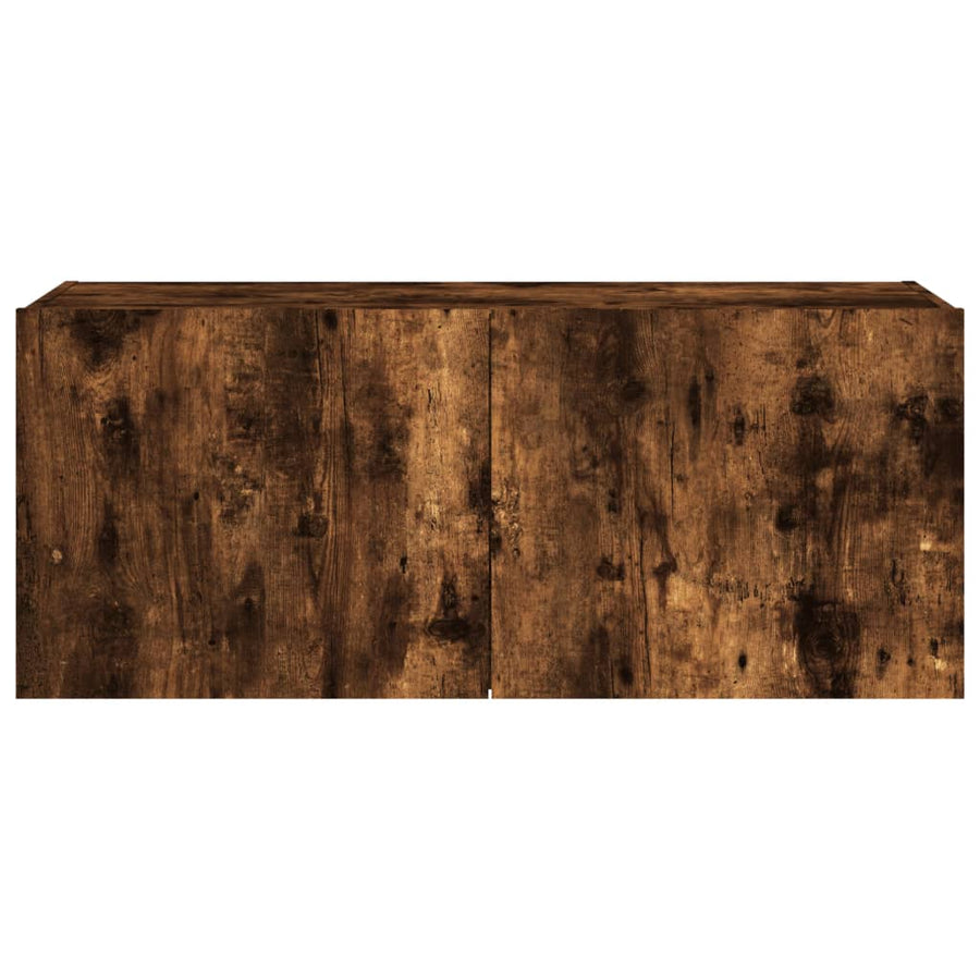 Tv-Wandmeubel Met Led-Verlichting 100X35X41 Cm Gerookt Eiken