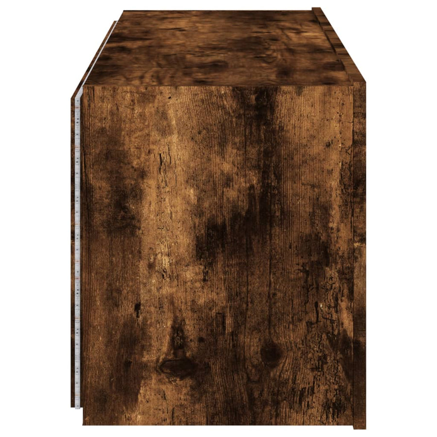 Tv-Wandmeubel Met Led-Verlichting 100X35X41 Cm Gerookt Eiken