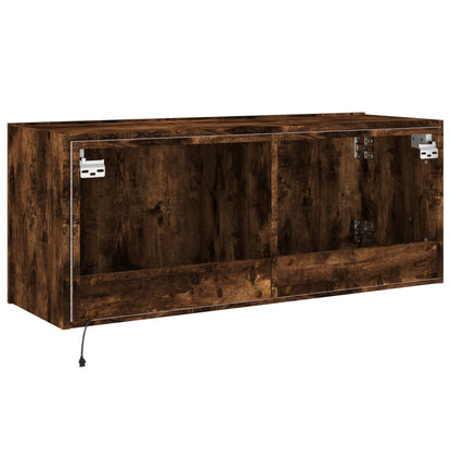 Tv-Wandmeubel Met Led-Verlichting 100X35X41 Cm Gerookt Eiken