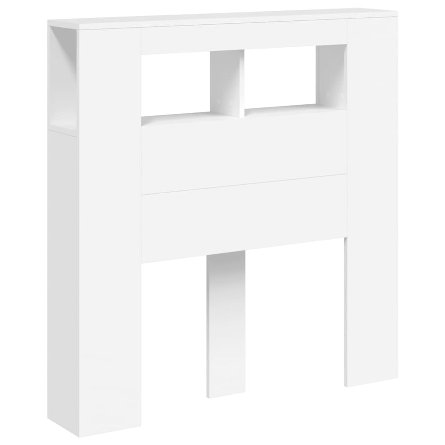 Hoofdeinde Met Led 00X8,5X03,5 Cm Bewerkt Hout 100 x 103.5 cm Wit